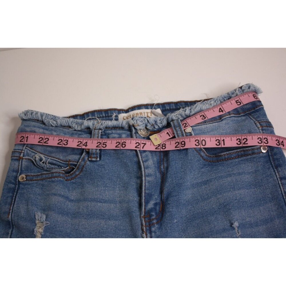 Celebrity Ace Women’s Flare Stretch Jeans Size 5/27 Distressed Light Wash - Picture 5 of 7